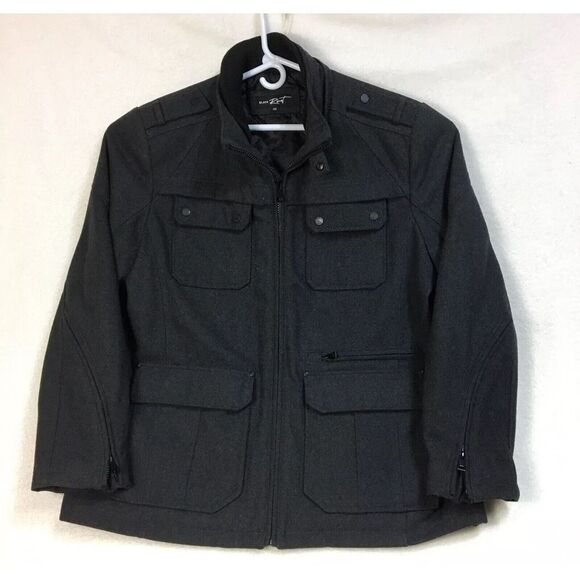 Black Rivet Other - Black Rivet Mens Wool Blend Charcoal‎ Gray Pea Coat Jacket Size XXL Full Zip